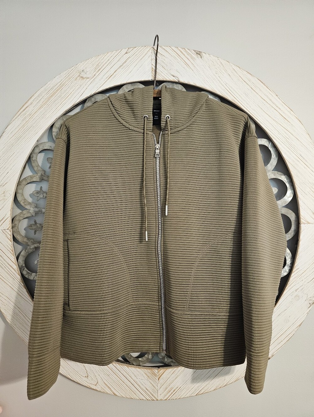 DKNY Ottoman Knit Full Zip Hoodie